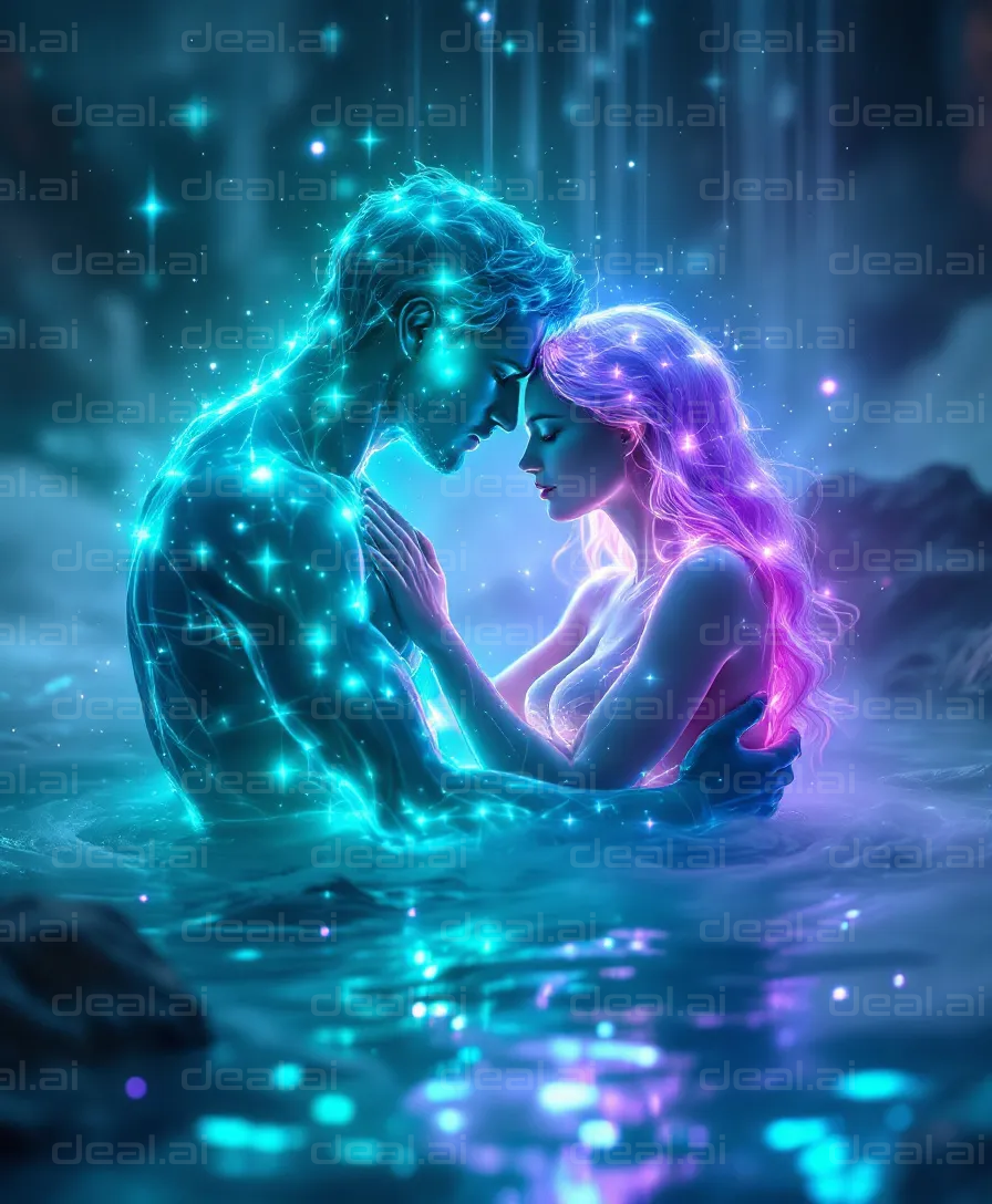 Celestial Embrace in Starlit Waters