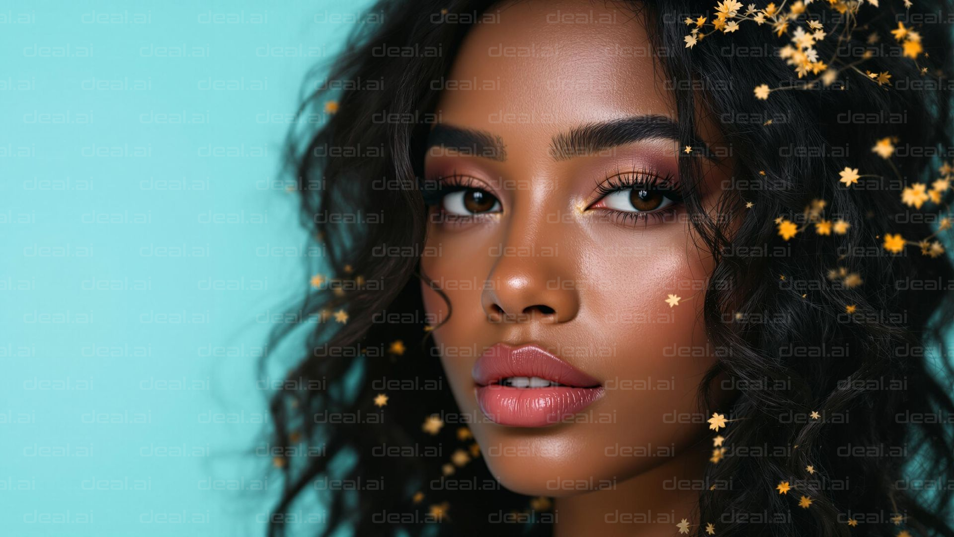 Starry Elegance on Turquoise Backdrop