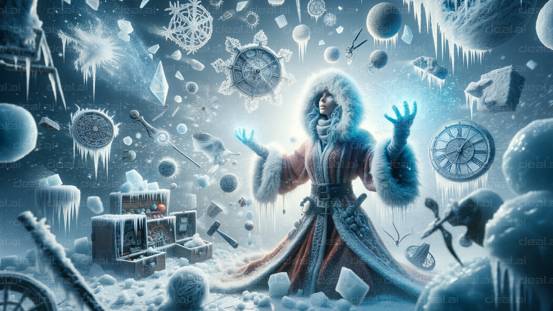 "Ice Sorceress in a Frozen Wonderland"