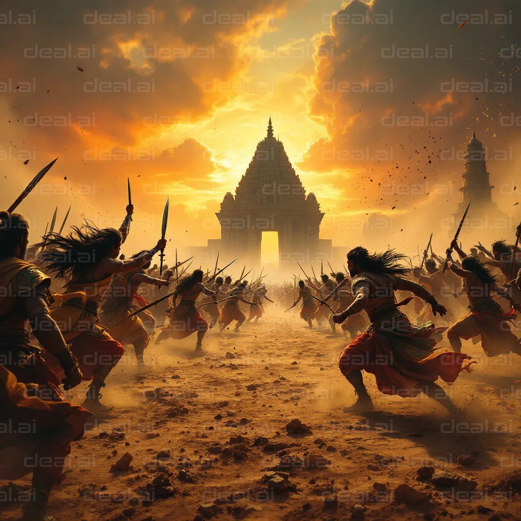 Epic Battle at Sunset Temple