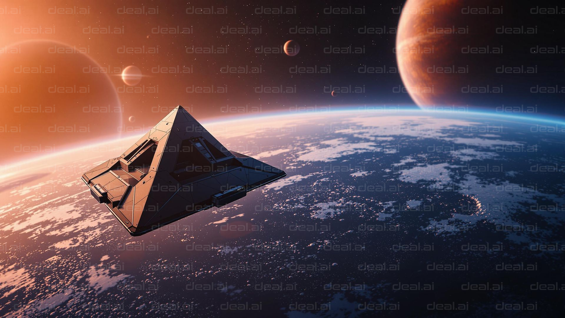 Pyramid Spaceship in Distant Galaxy