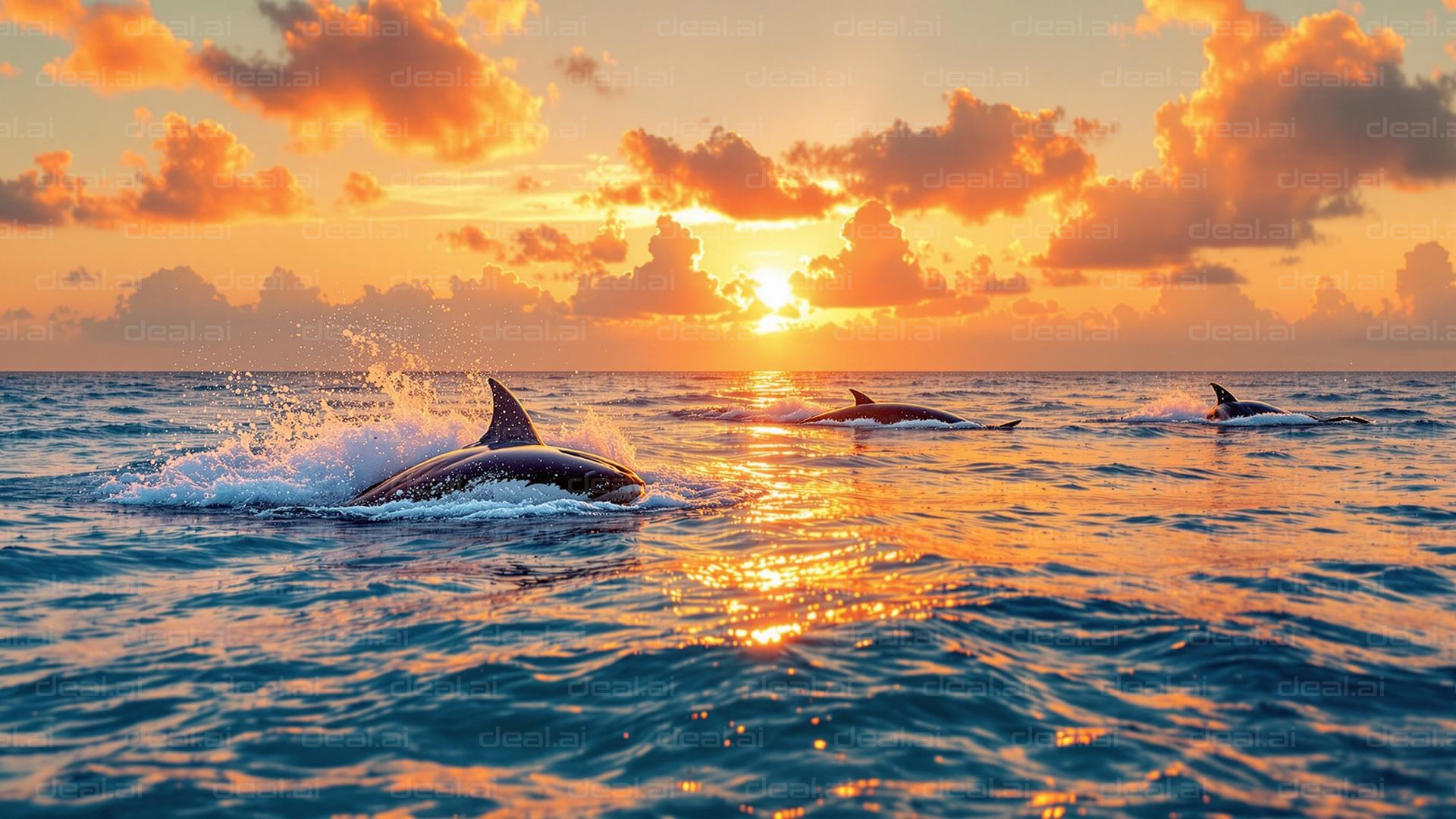 Dolphins at Sunset Splendor