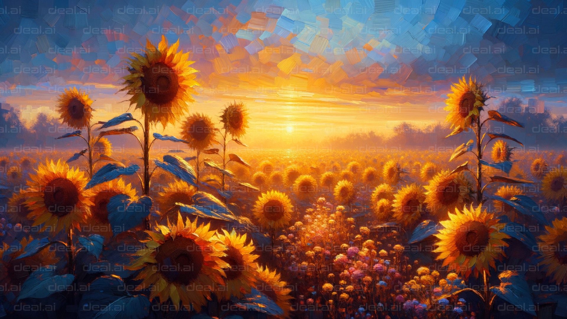 "Sunflower Field at Sunrise"