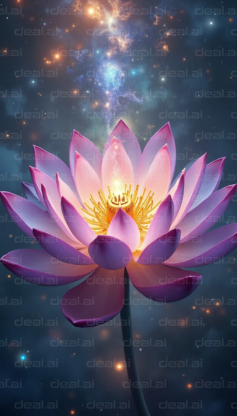 "Cosmic Lotus Blooming in Space"