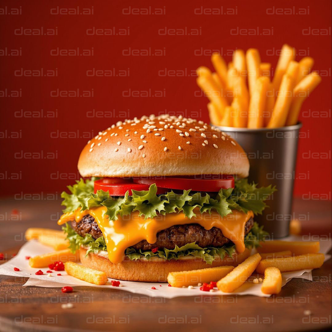 Cheeseburger and Fries Delight