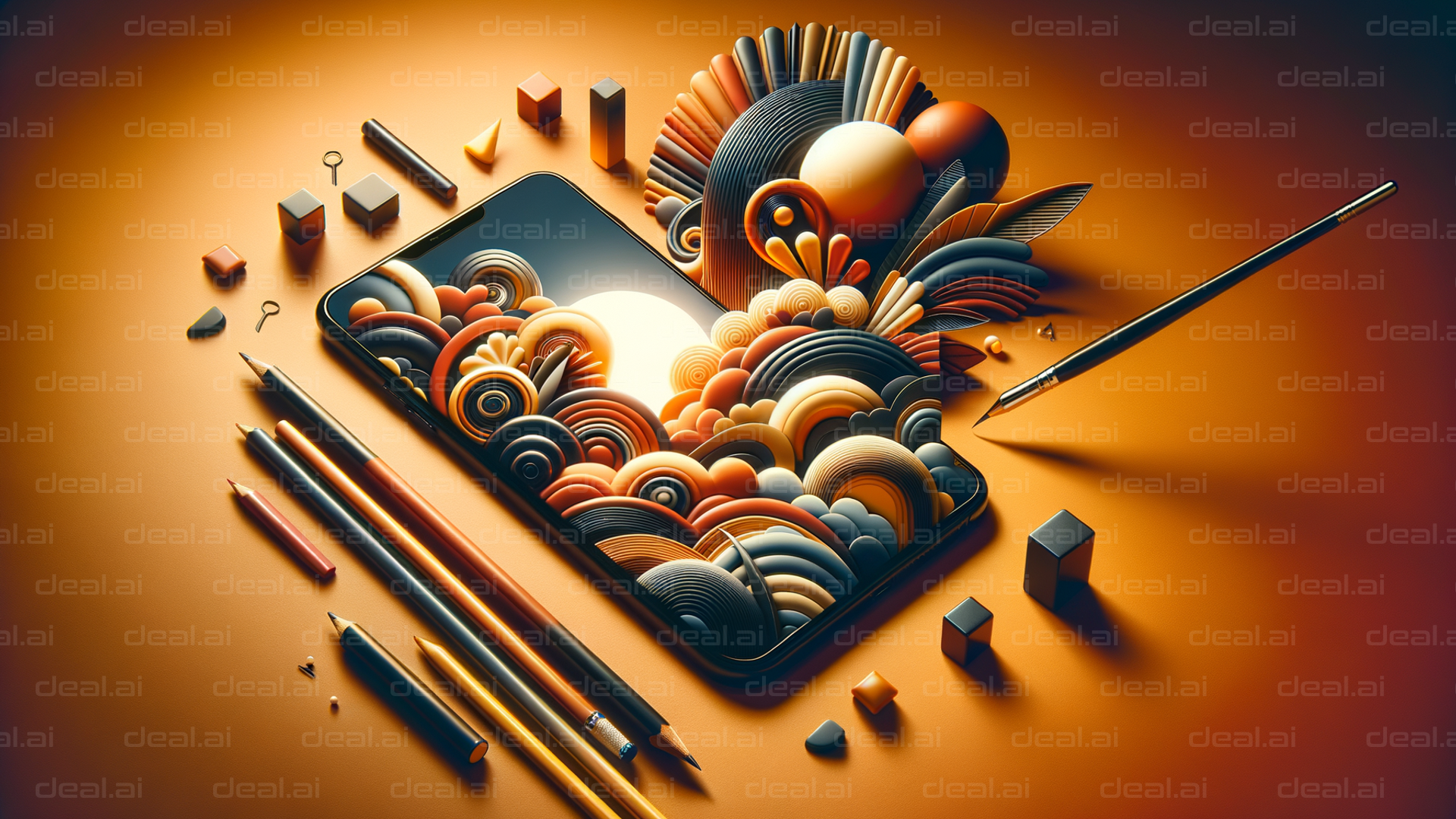 Artistic Smartphone Crafting Scene