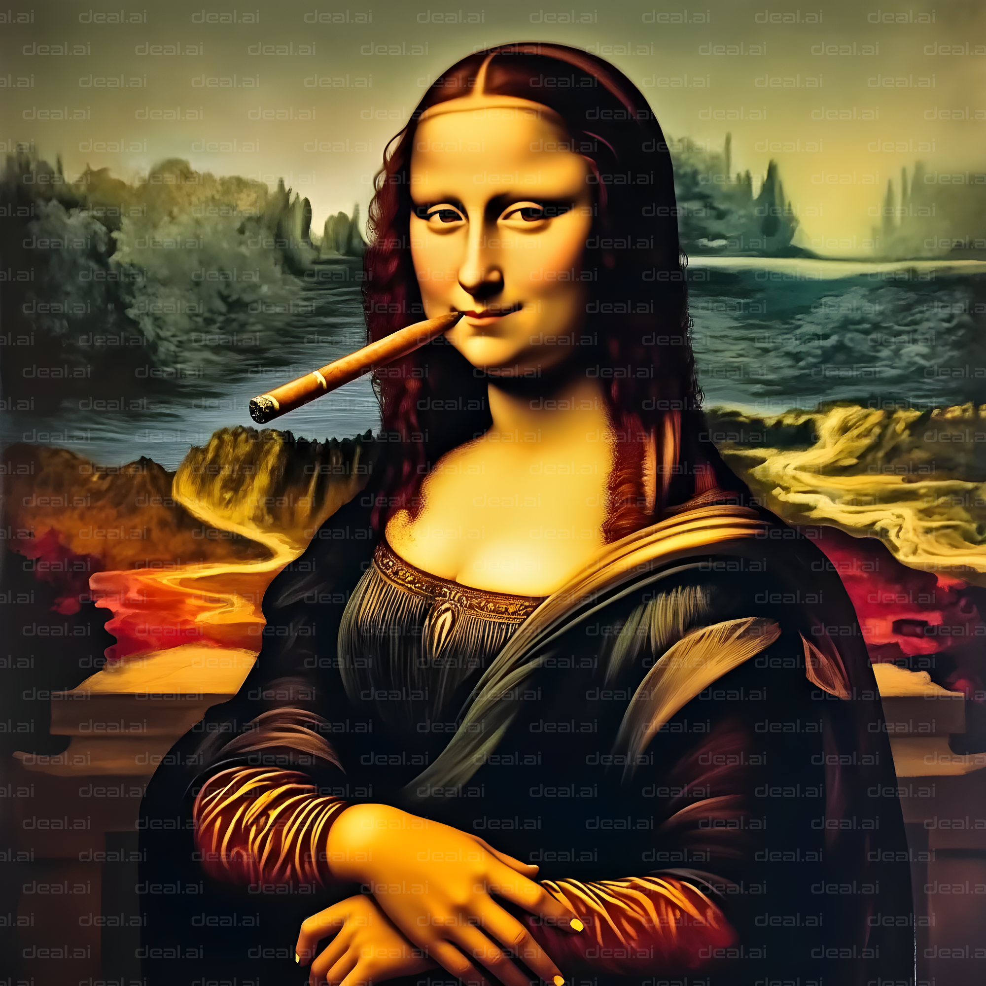 Mona Lisa with a Cigar