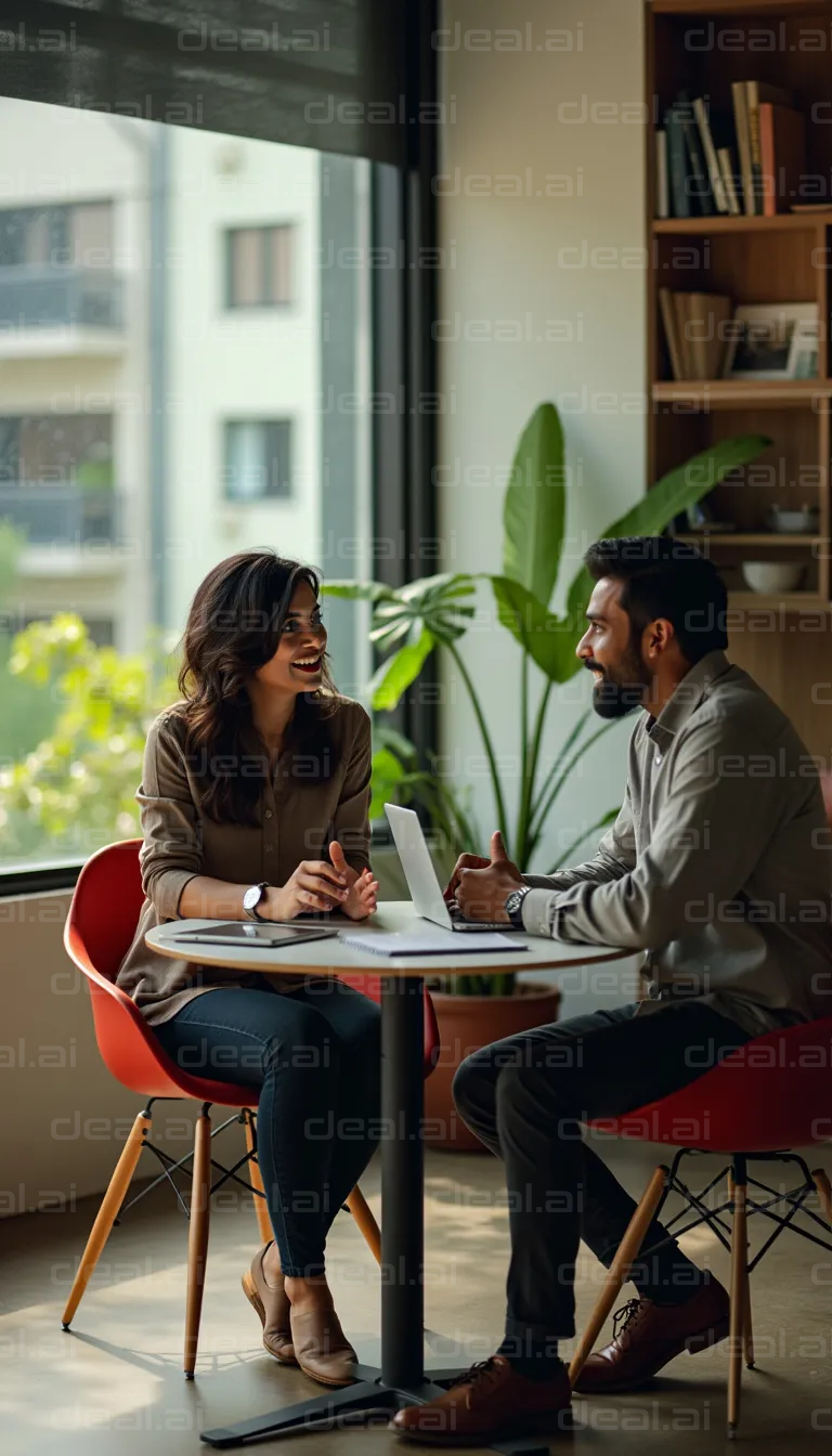 Bright Office Meeting by the Window