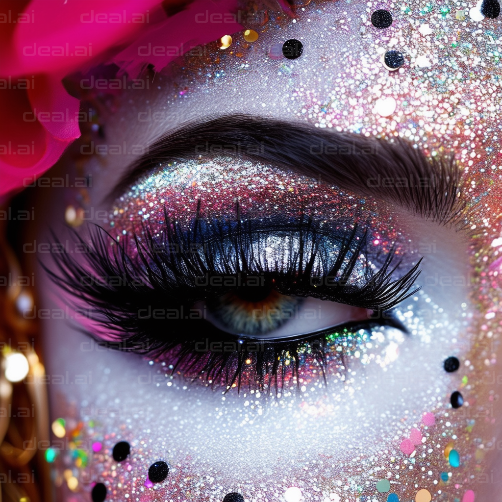 "Sparkling Eye with Glitter Makeup"