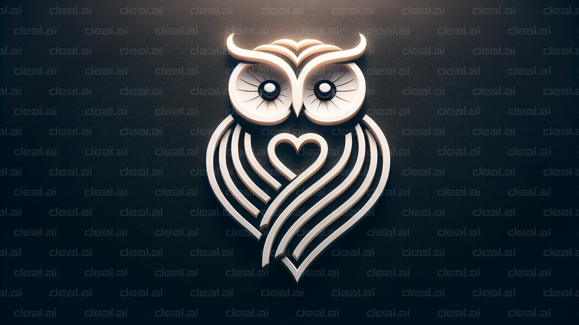 Elegant Owl Heart Logo Design