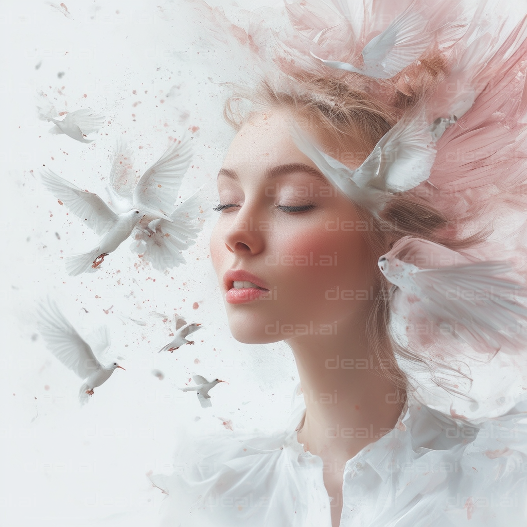 "Ethereal Harmony with Doves"