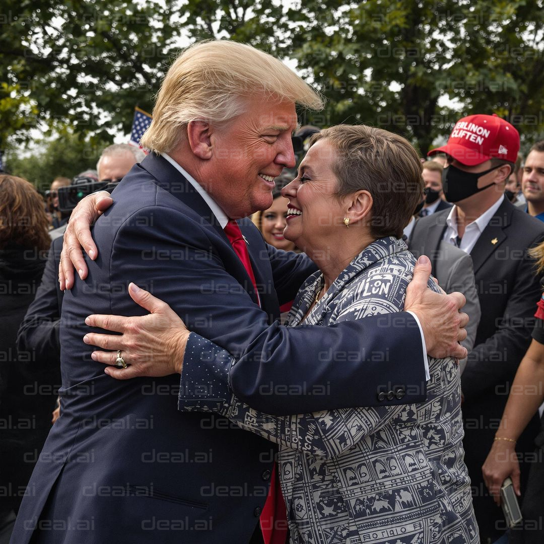 Warm Embrace at Public Gathering