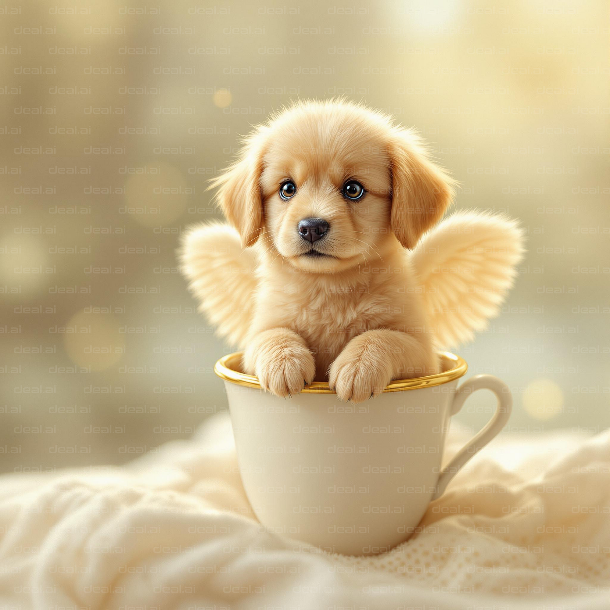 "Puppy Angel in a Teacup"