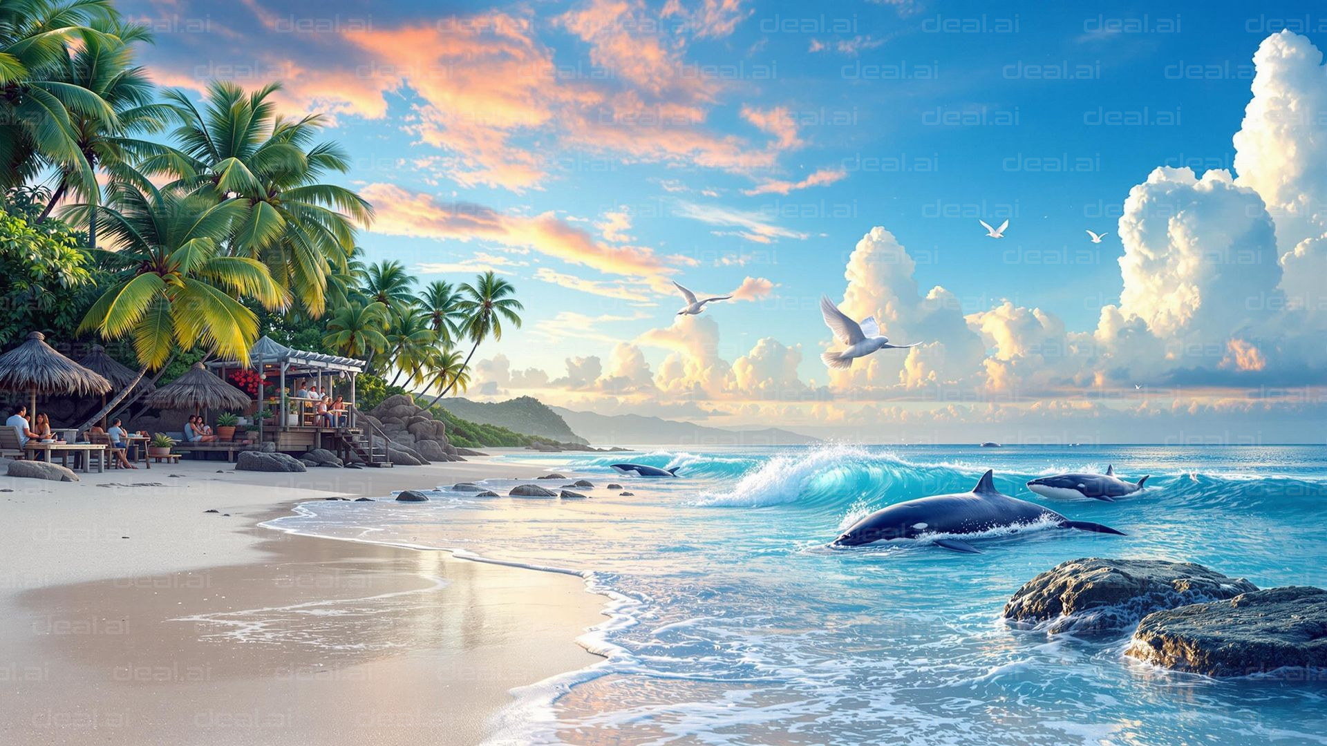 Tropical Beach Paradise Scene