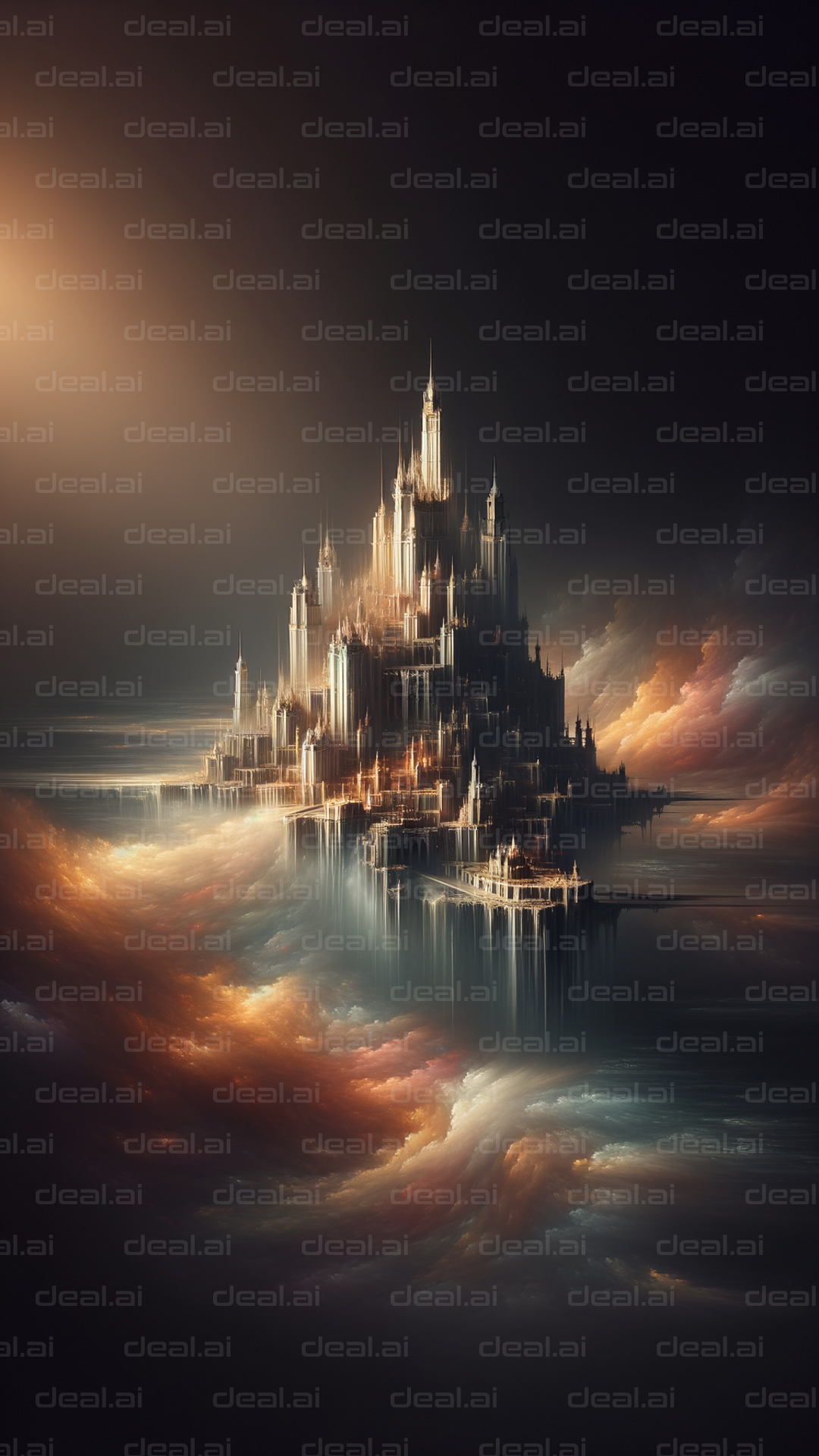 Floating Castle in Ethereal Skies