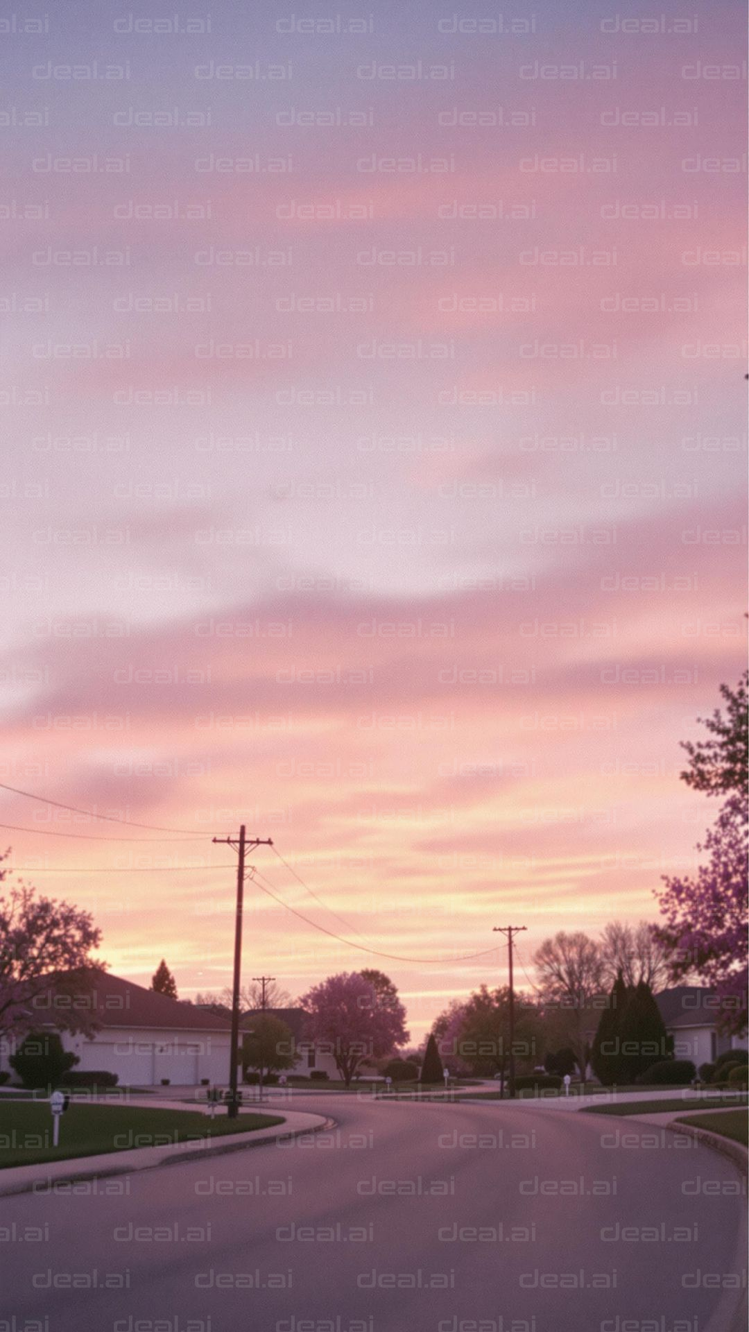 "Serene Suburban Sunset"