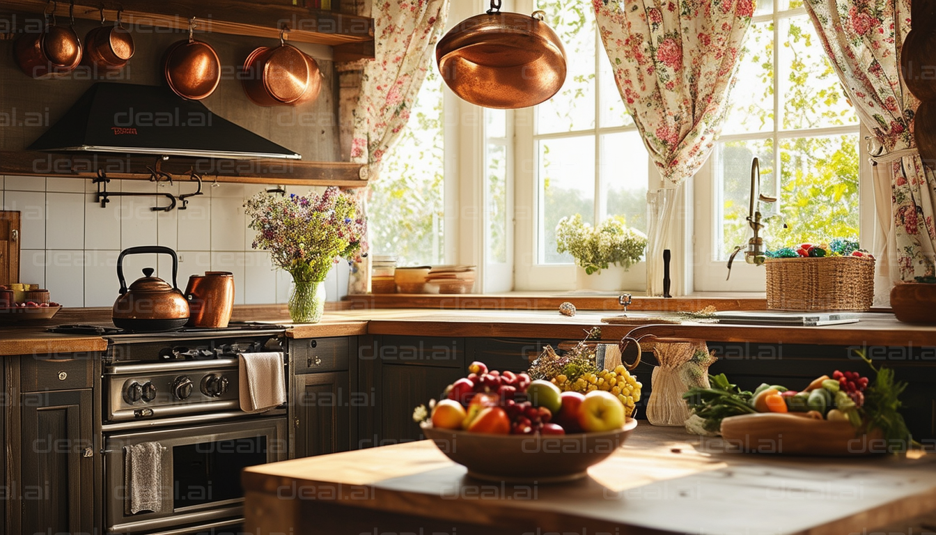 Cozy Kitchen with Copper Accents