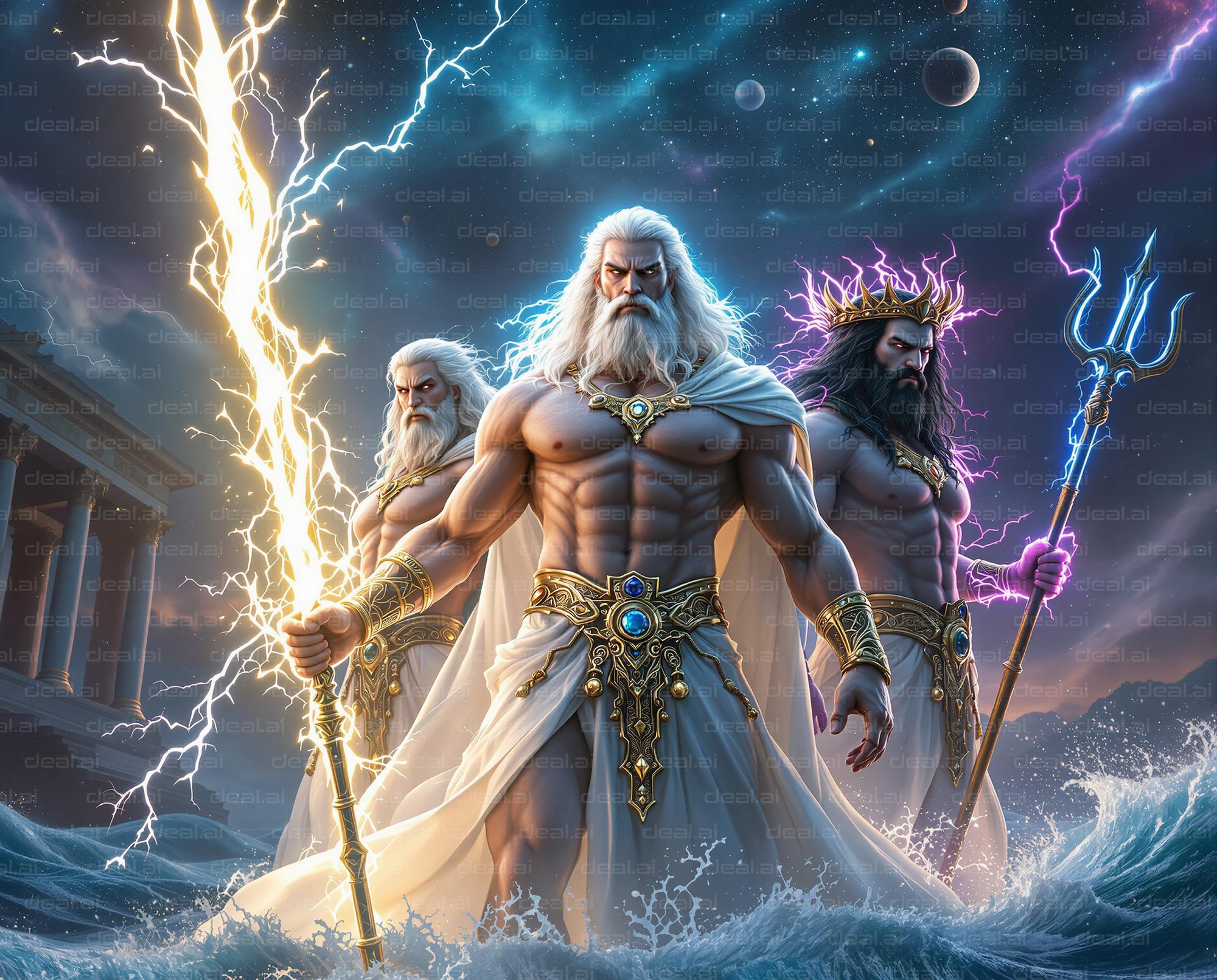 "Powerful Greek Gods in Action"