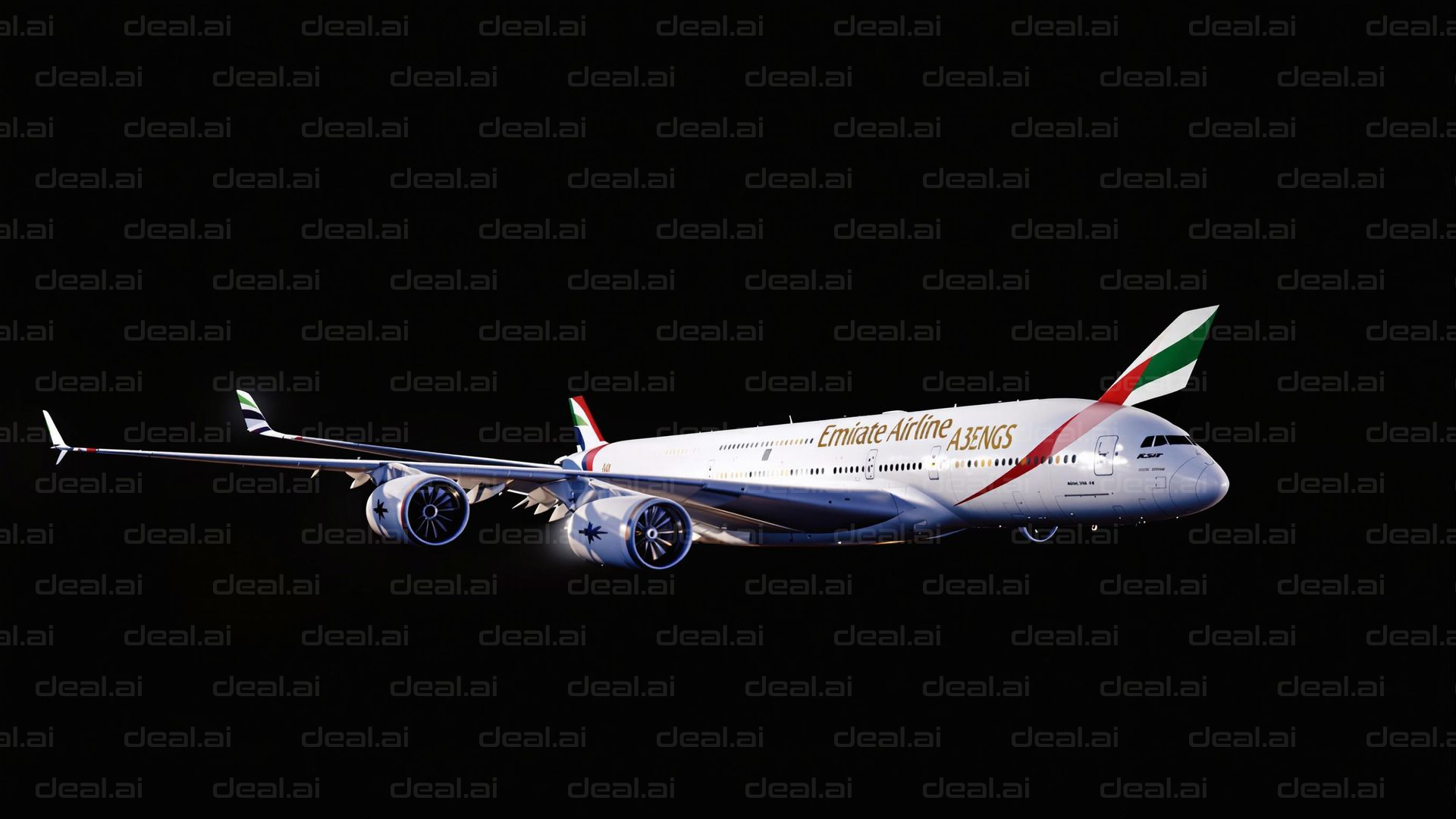 Airbus A380 Soaring at Night