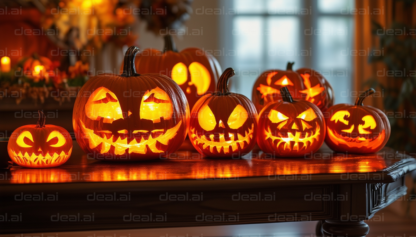 "Spooky Jack-o'-Lantern Display"