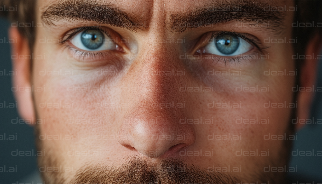 Intense Blue Eyes Close-Up