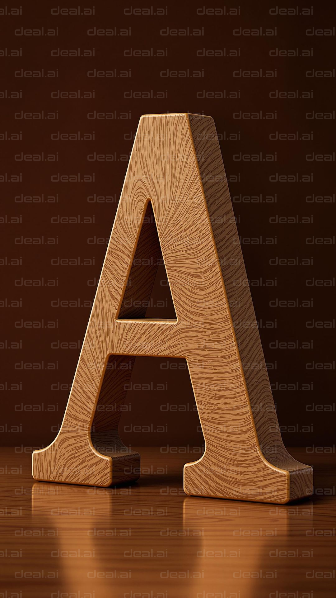 Wooden Letter A Sculpture