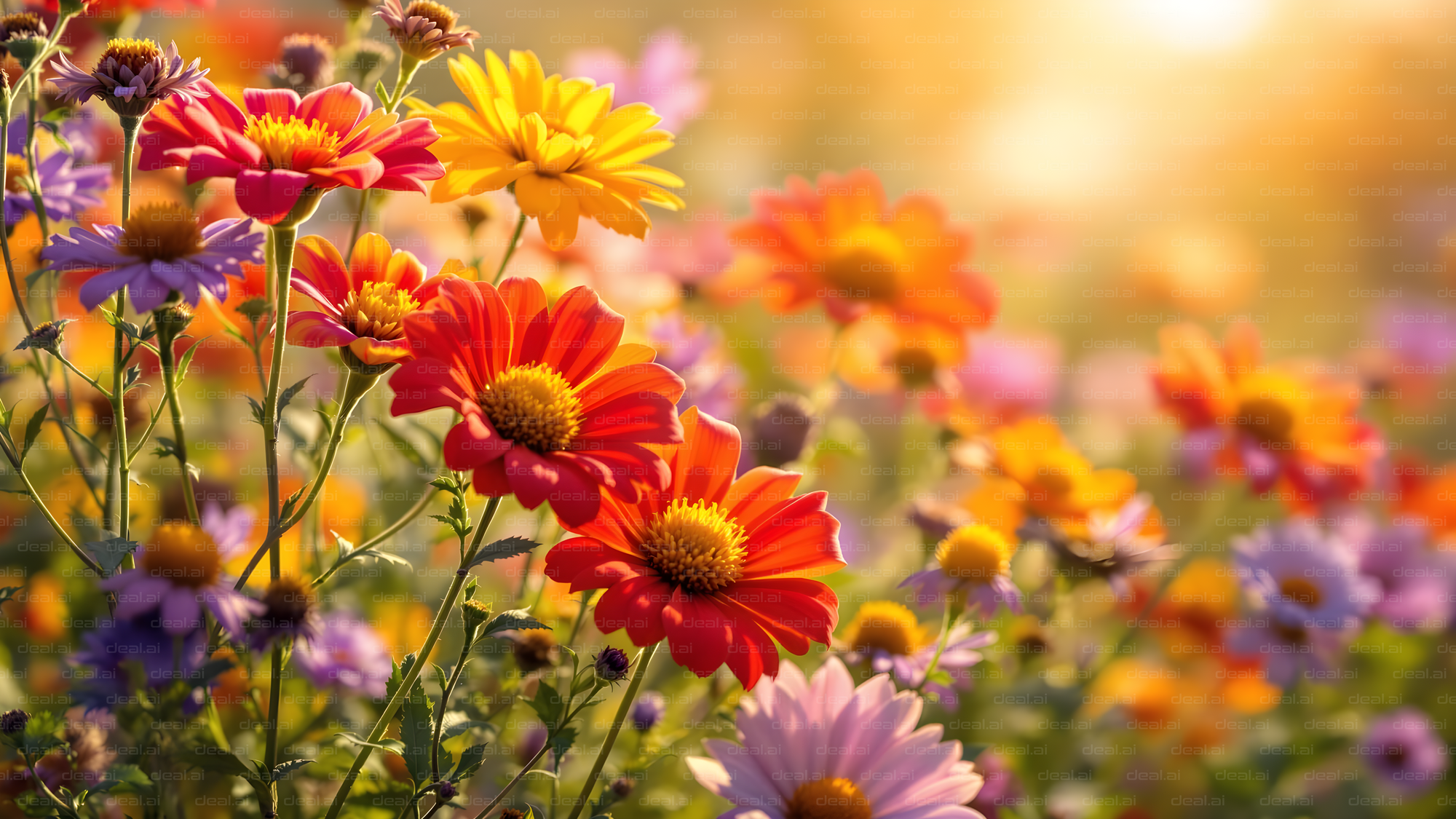 Vibrant Floral Sunset Bliss