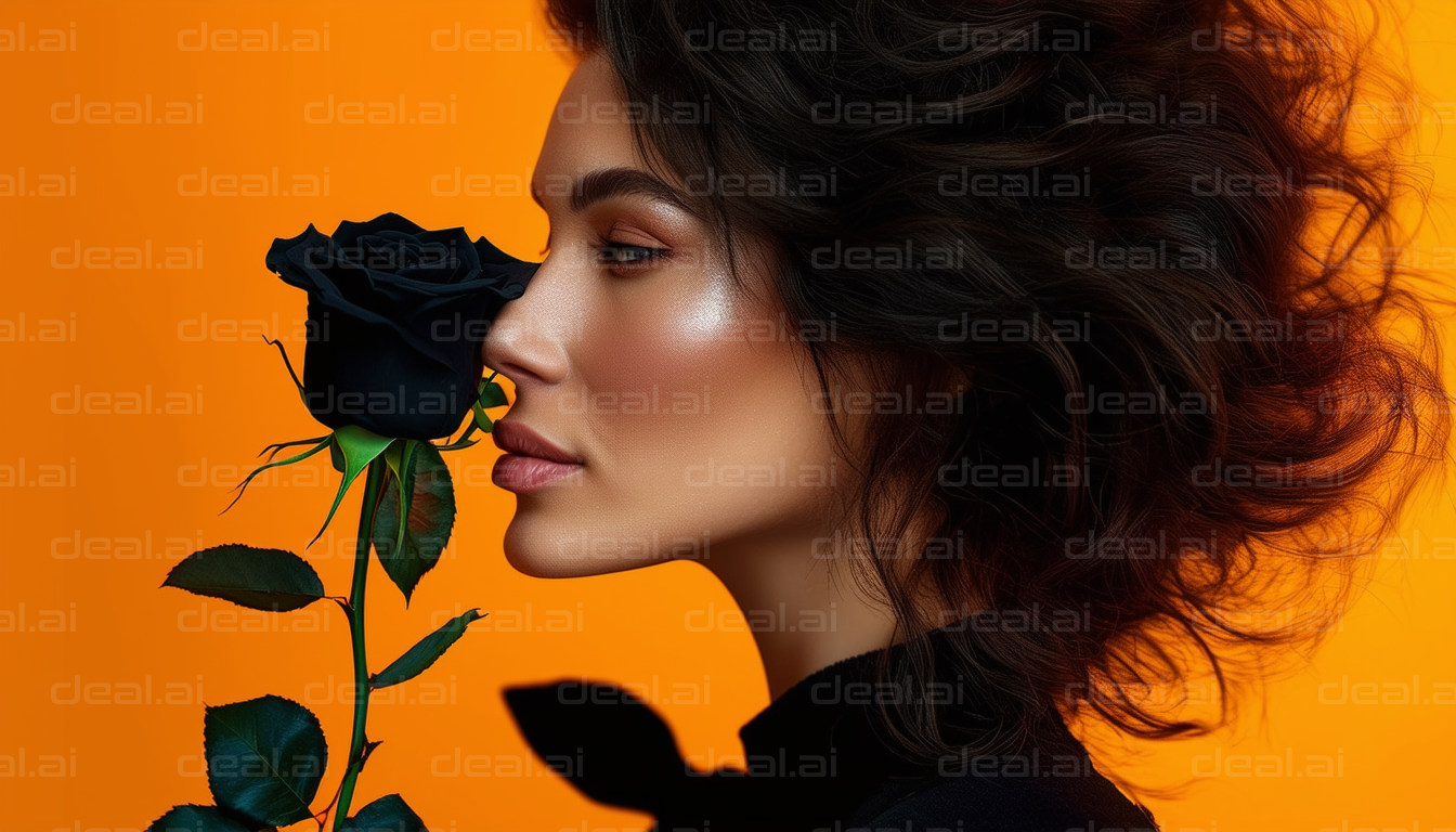 "Elegance in Orange: Black Rose Beauty"