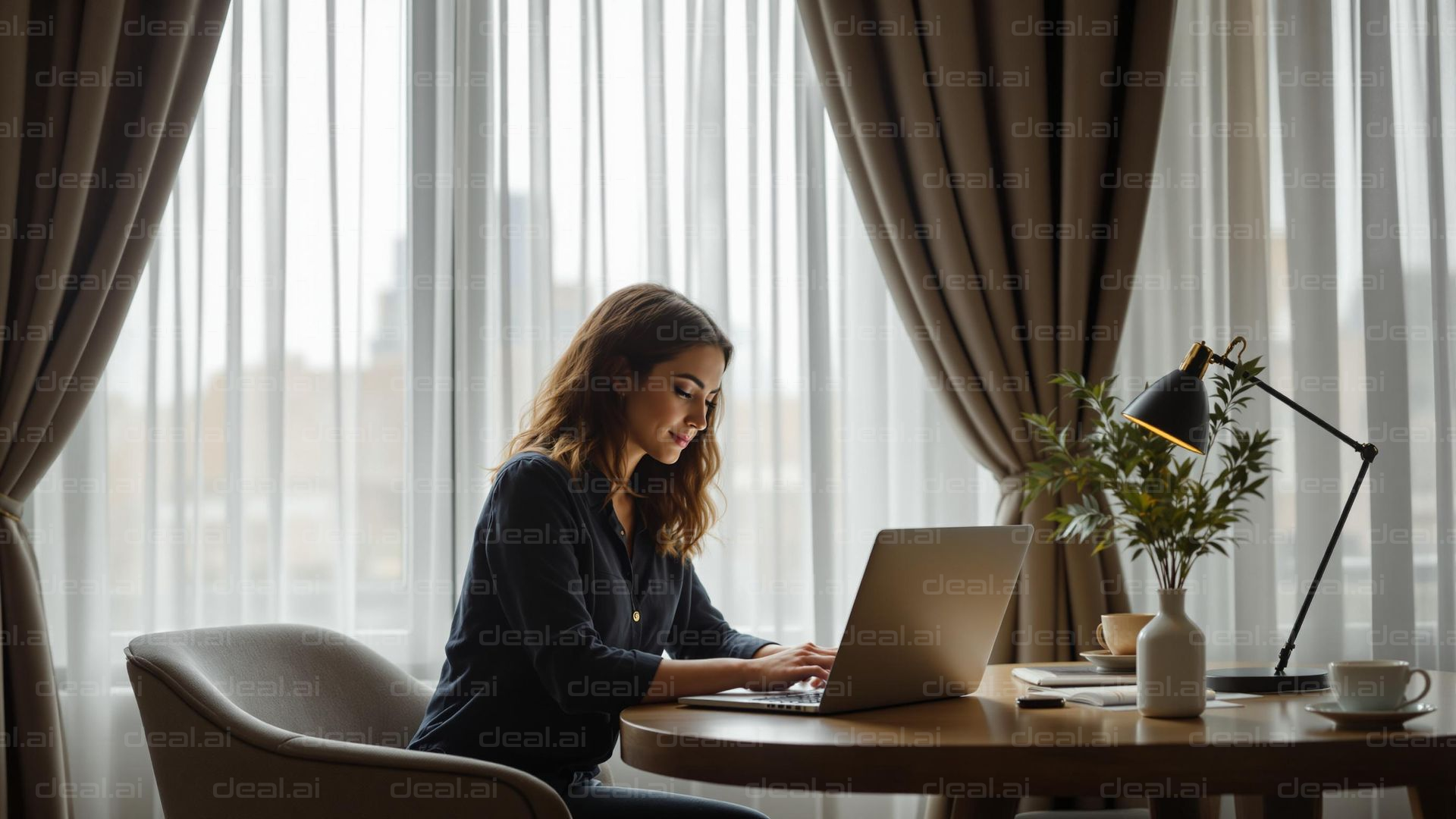 Focused Work by the Window