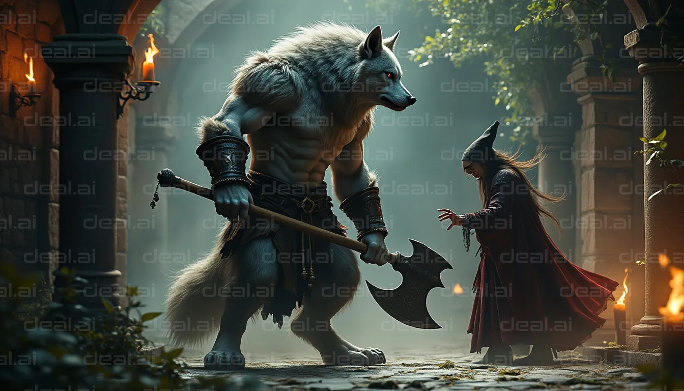 "Werewolf Guardian and Witch"