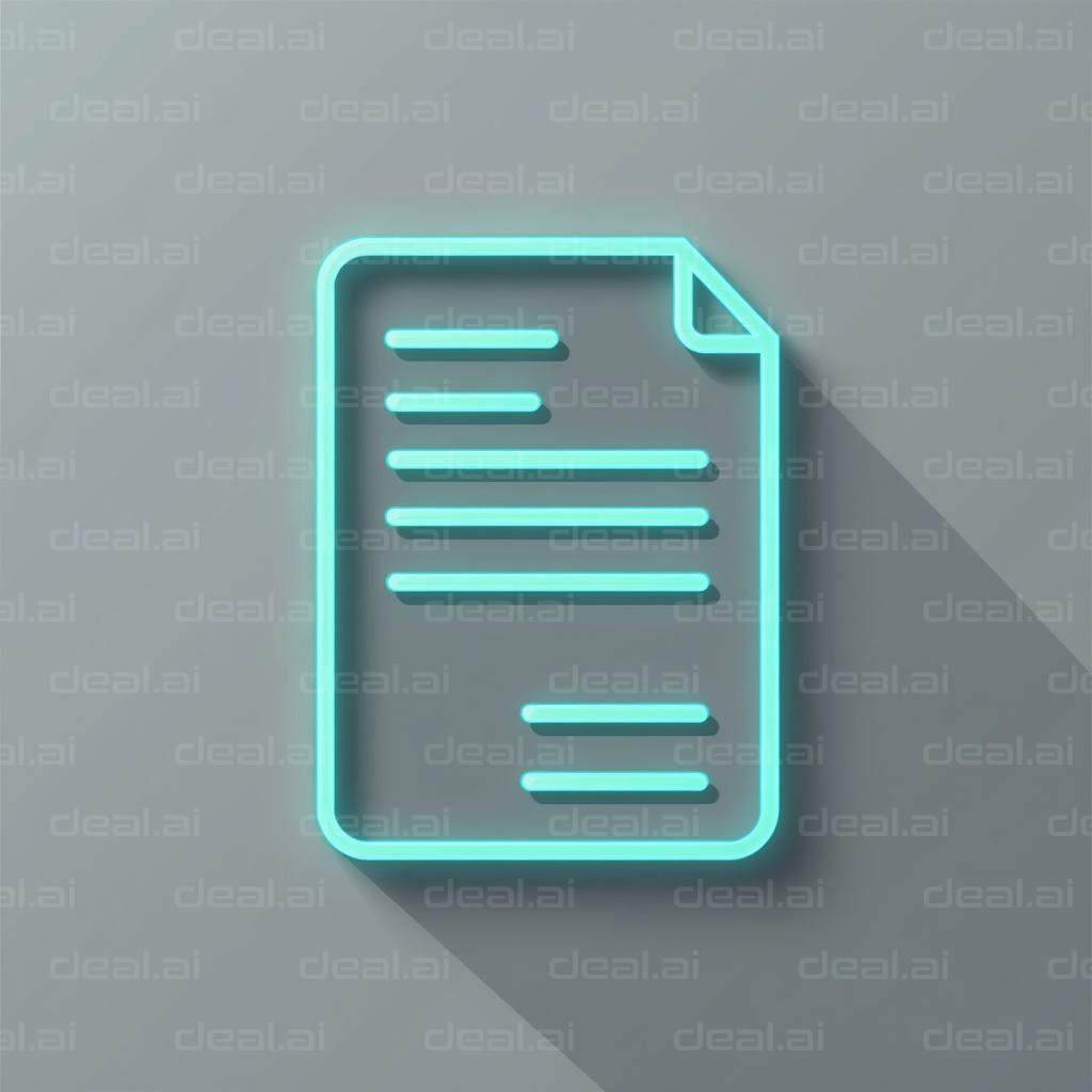 Neon Document Icon