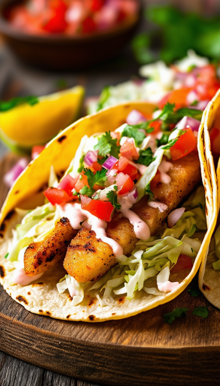 Delicious Fish Tacos with Fresh Toppings