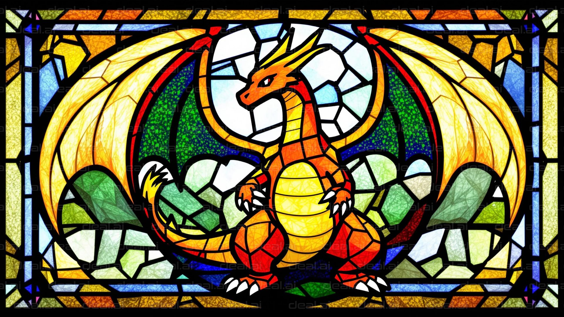 Stained Glass Dragon Design