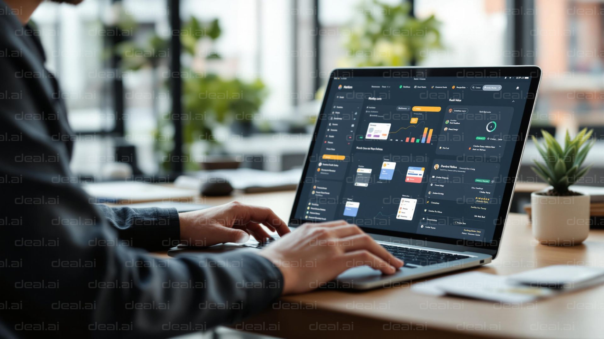 Analyzing Data on Laptop Screen