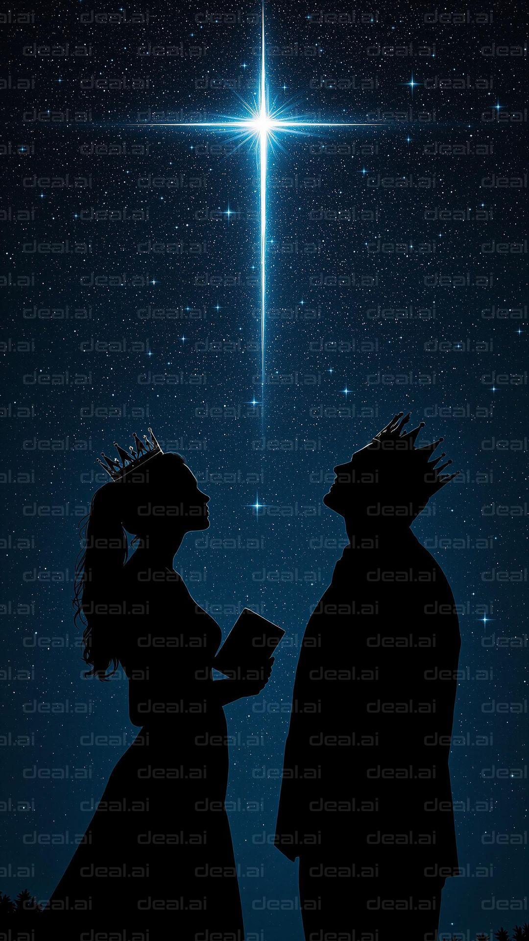 Stargazing Royalty Under Night Sky