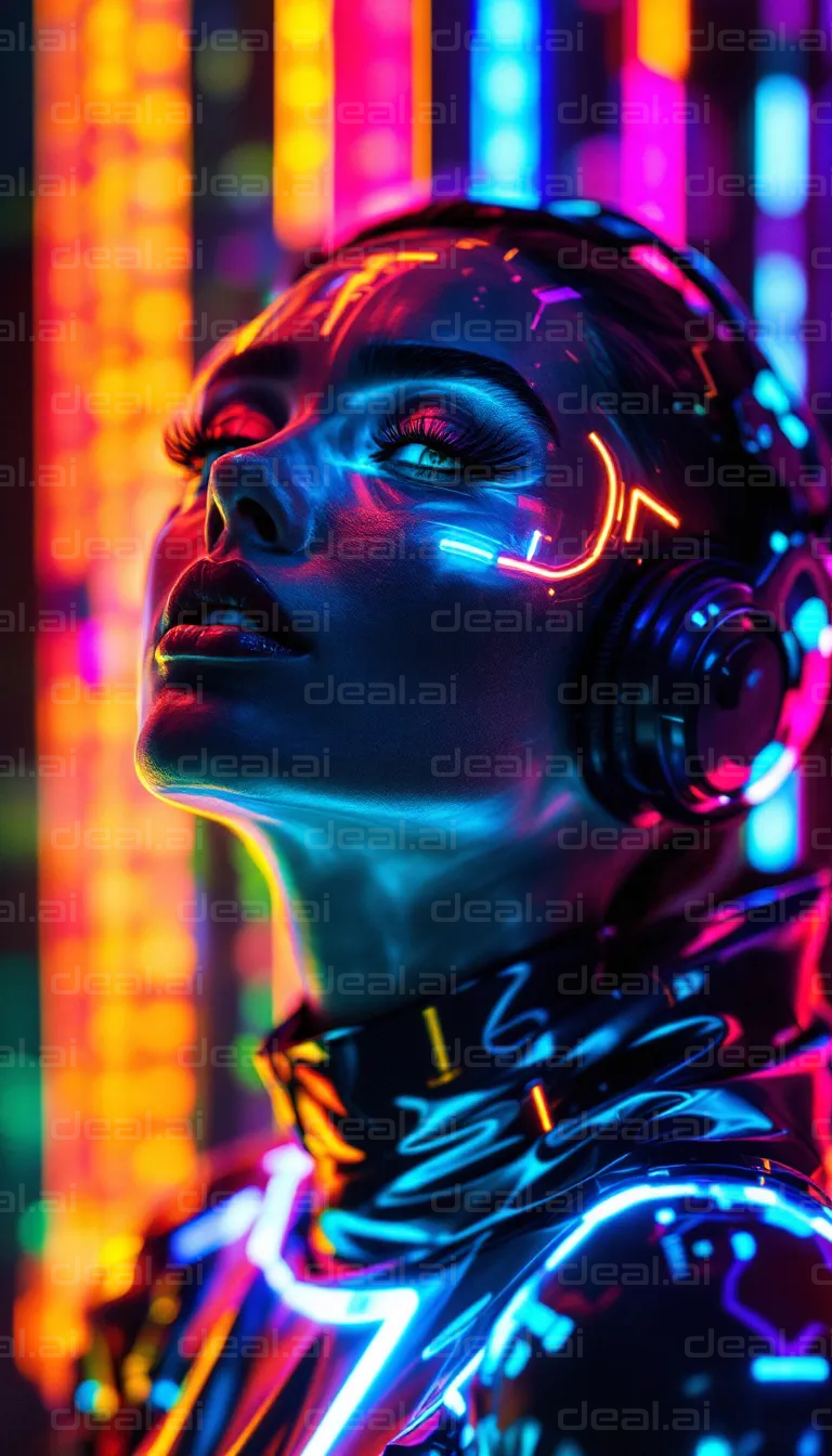 Neon Dreamscape Portrait