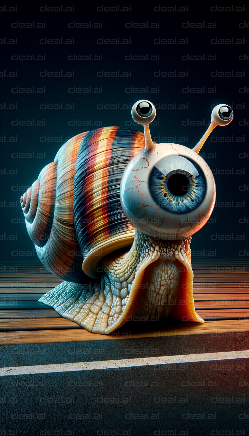 Giant Eyeball Snail on the Road