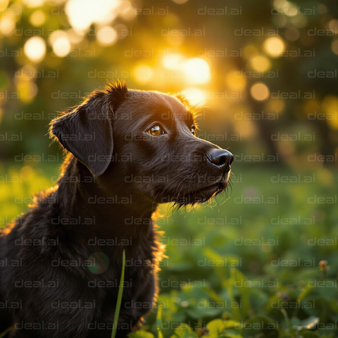 Puppy in Golden Sunlight