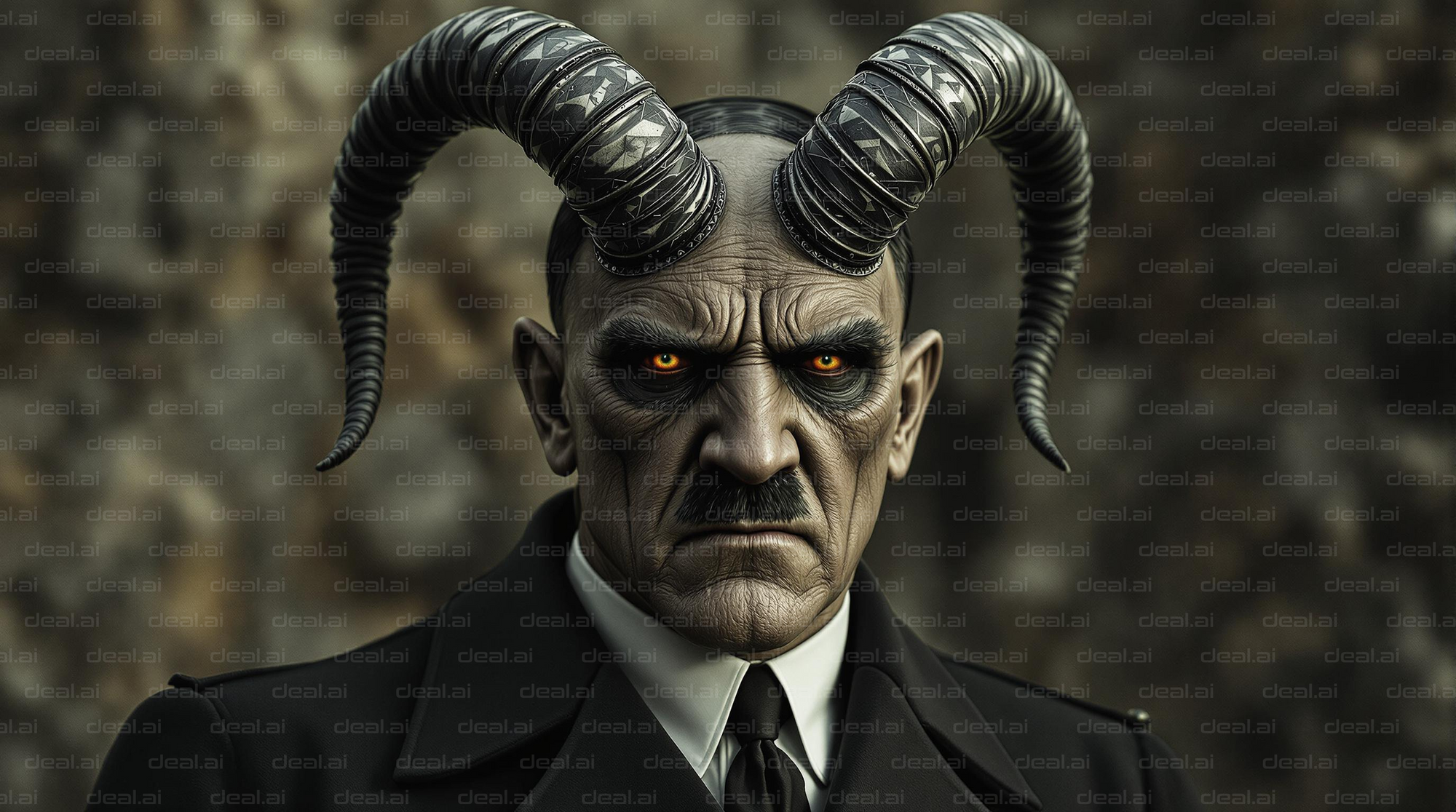 "Fiendish Gaze: Horned Figure"