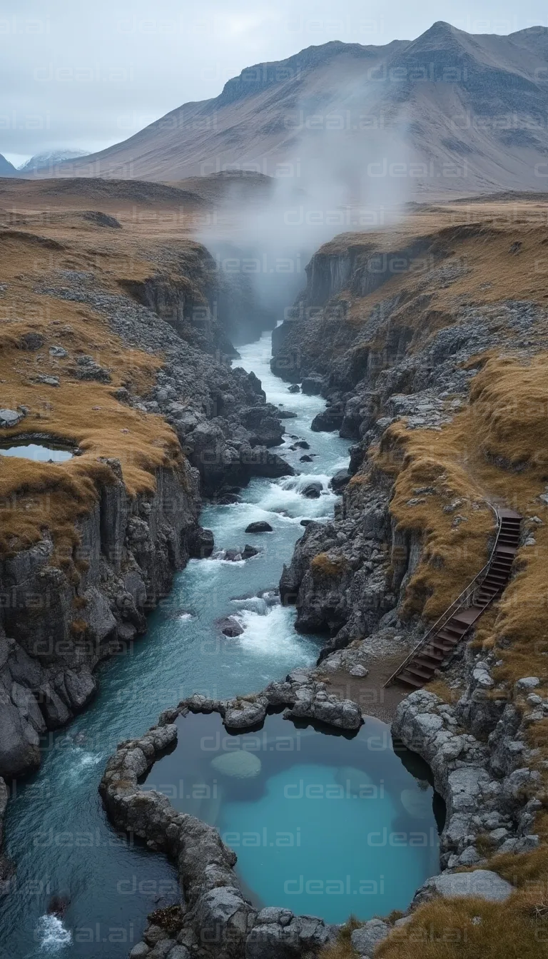 Hot Springs in a Mountain Canyon