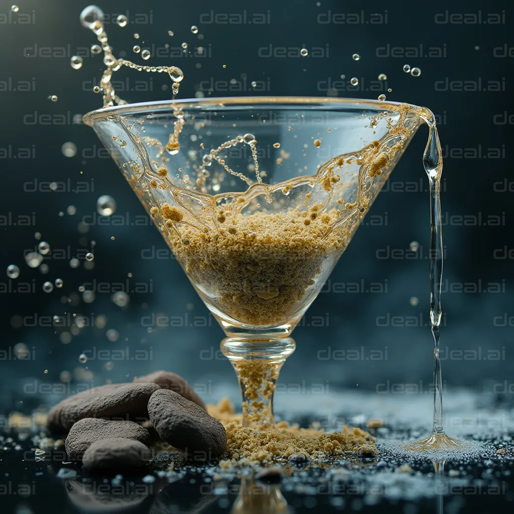 "Golden Sands Splashing in Glass"