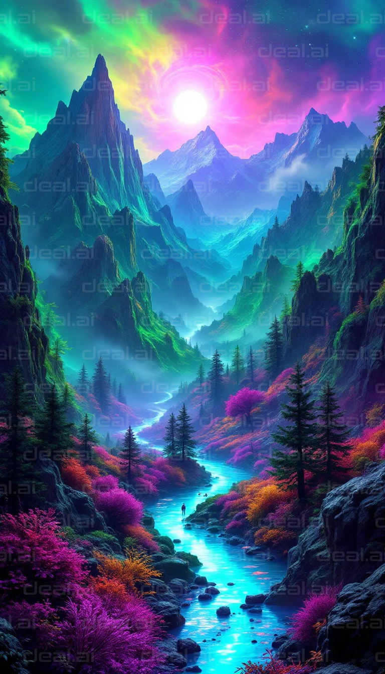 Dreamscape: Surreal Mountain Valley