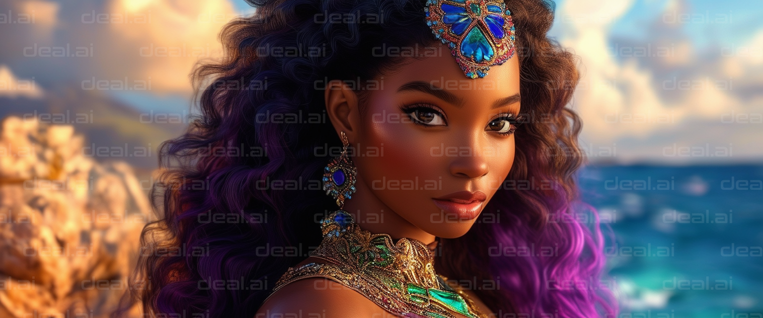 "Enchanting Ocean Princess Portrait"