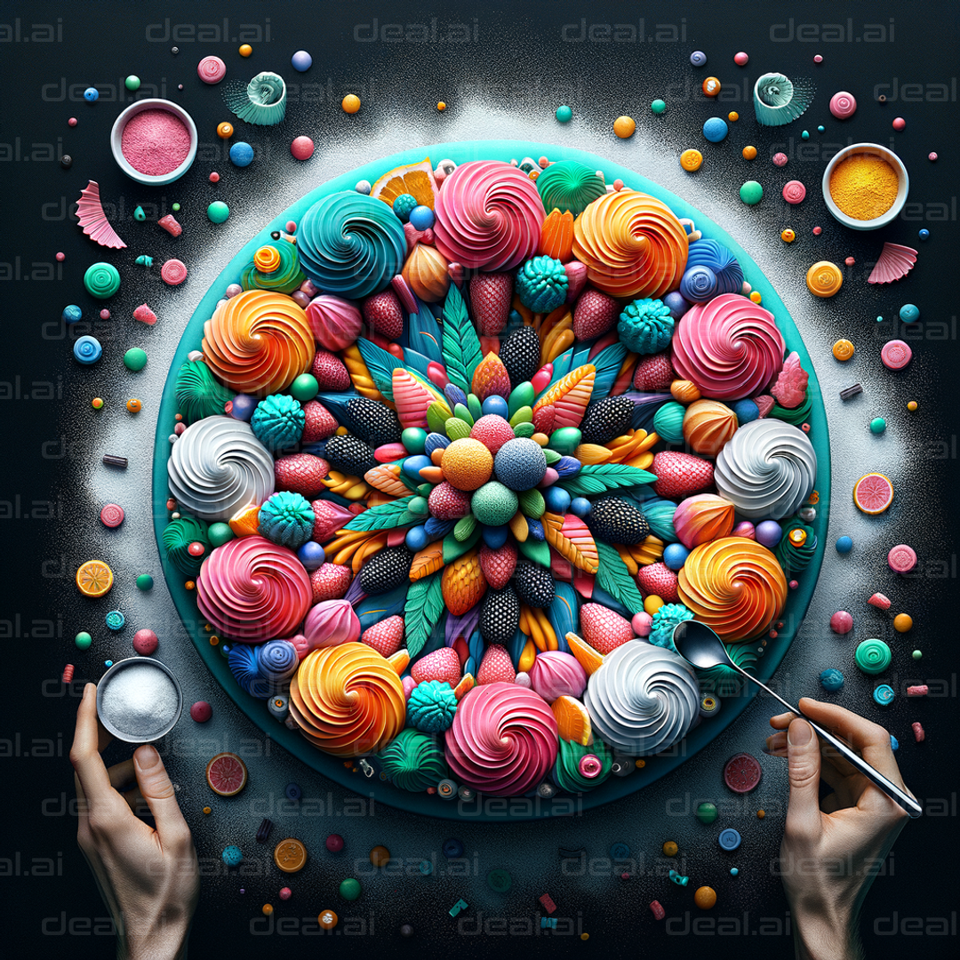 "Colorful Confectionery Art in Progress"