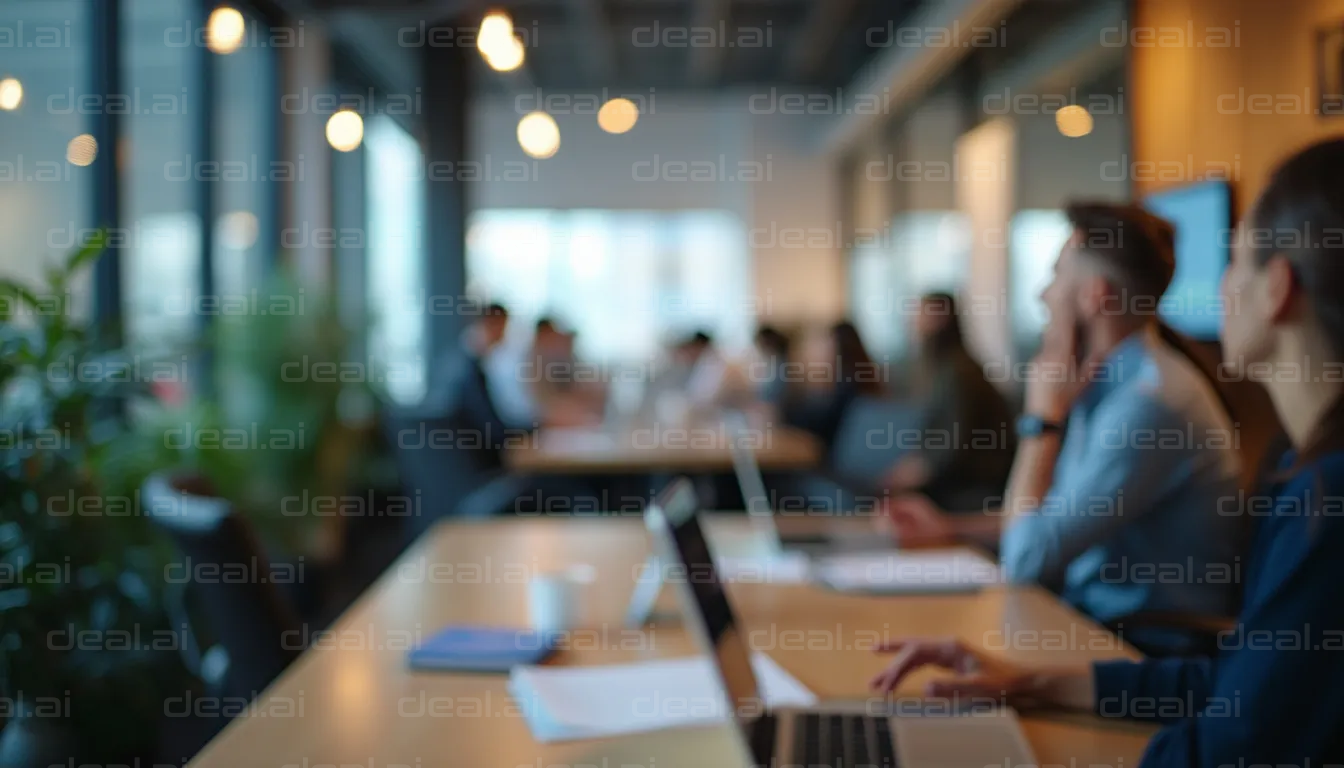 Blurred Office Meeting Scene