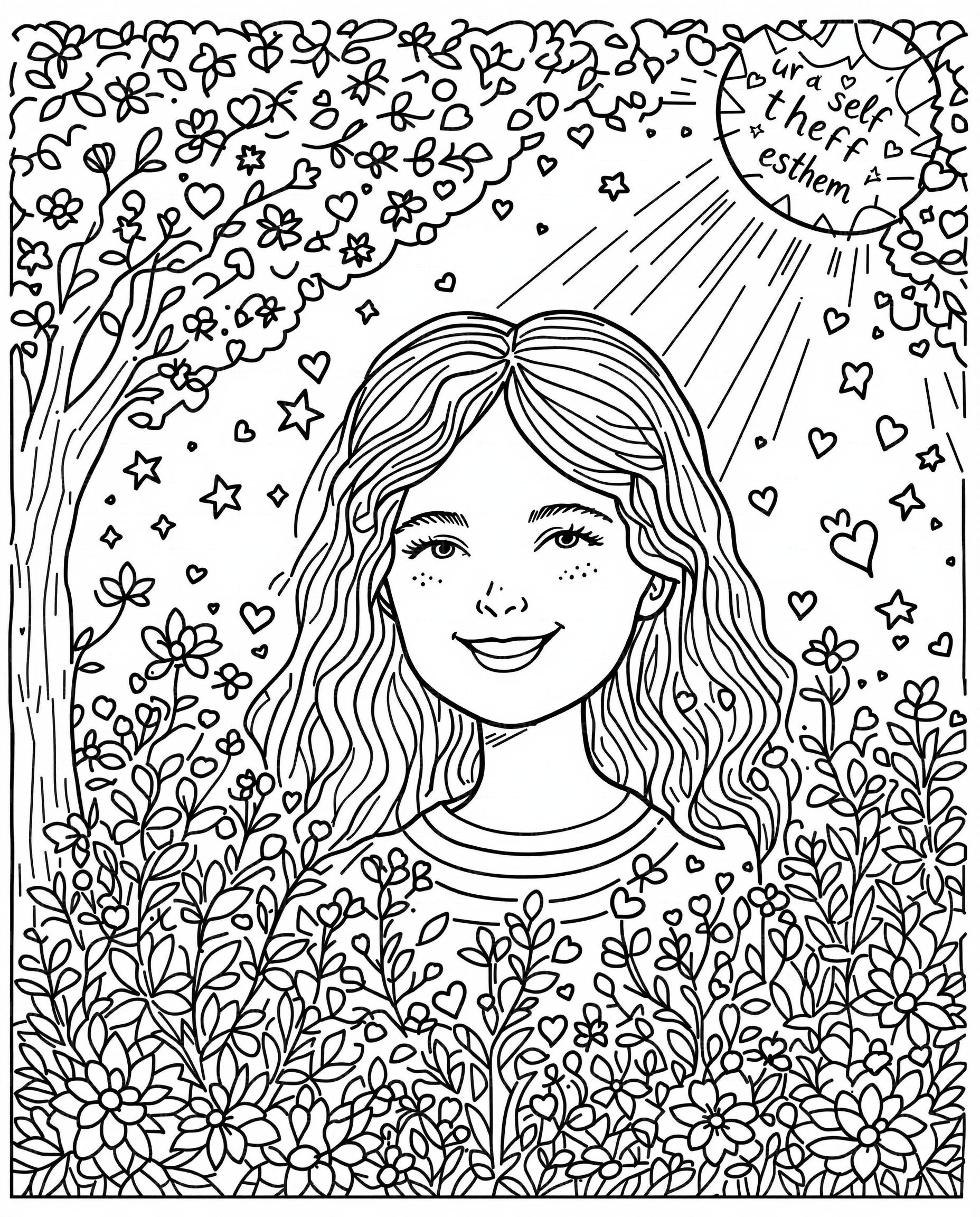 "Blooming Self-Esteem Portrait"