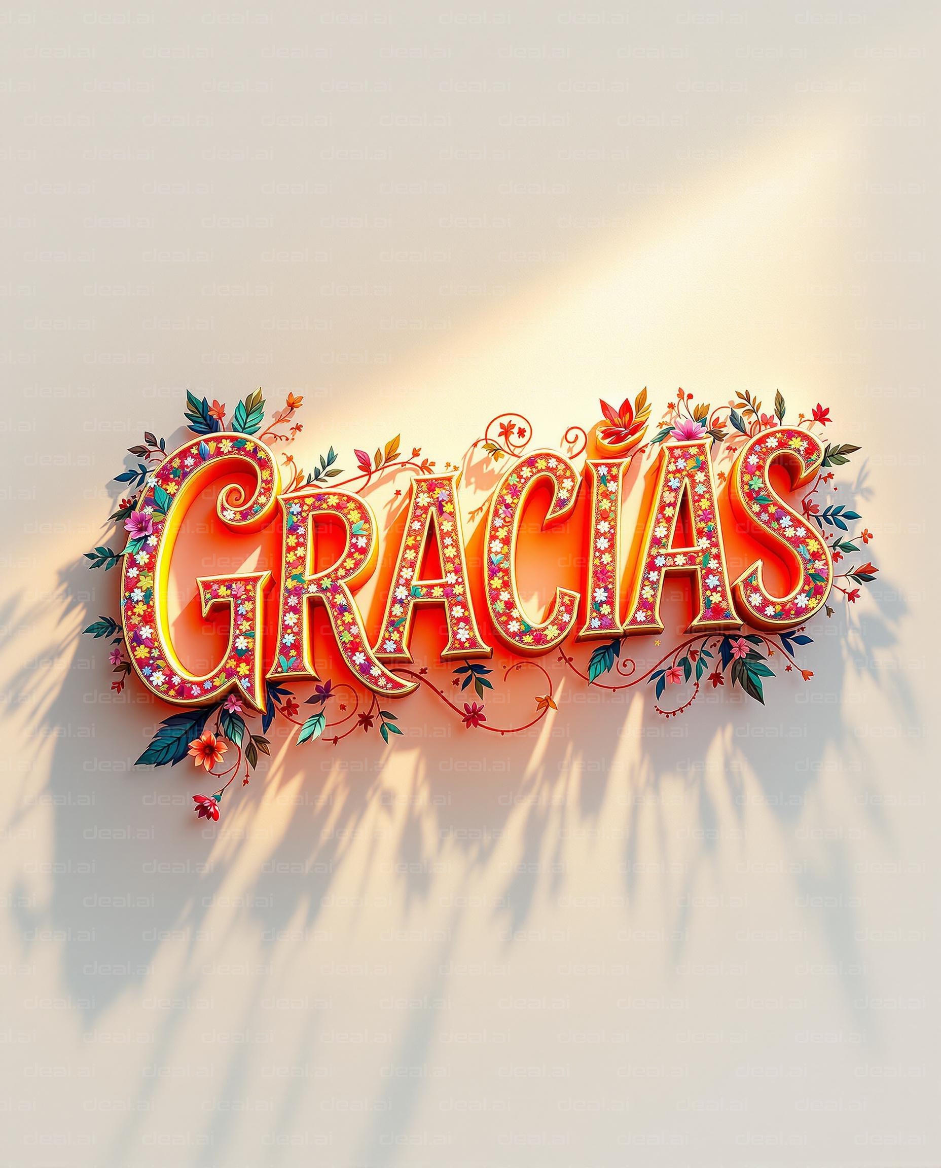 Colorful "Gracias" Art Design