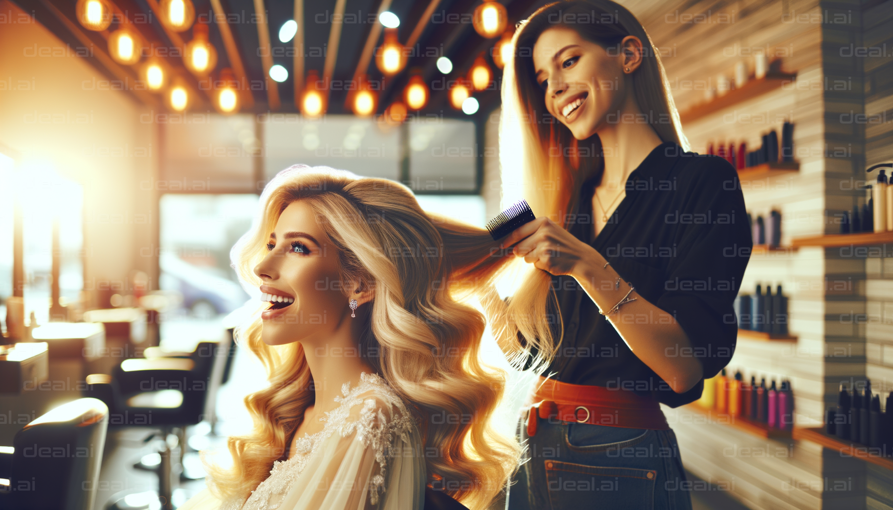 Elegant Hair Styling at the Salon