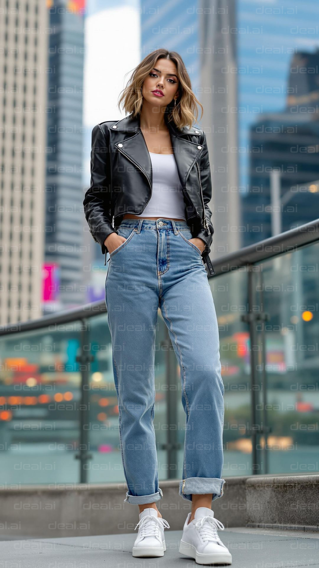 Urban Chic: Leather & Denim Style