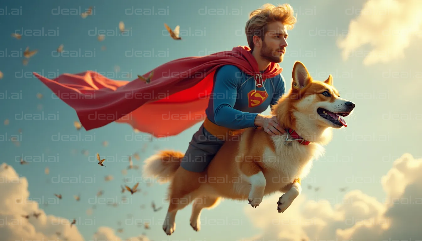 Superman and Corgi Soar Skyward